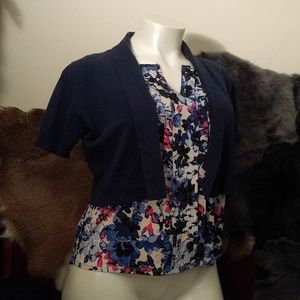 Roz & Ali shirt with Blue Open Sweater